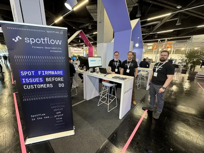 Spotflow's booth at Embedded World 2026.