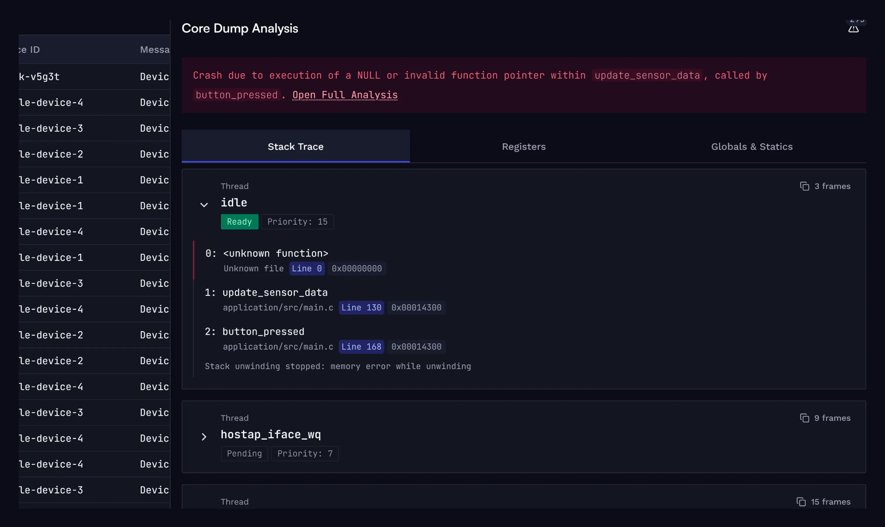 Crash Analysis screenshot