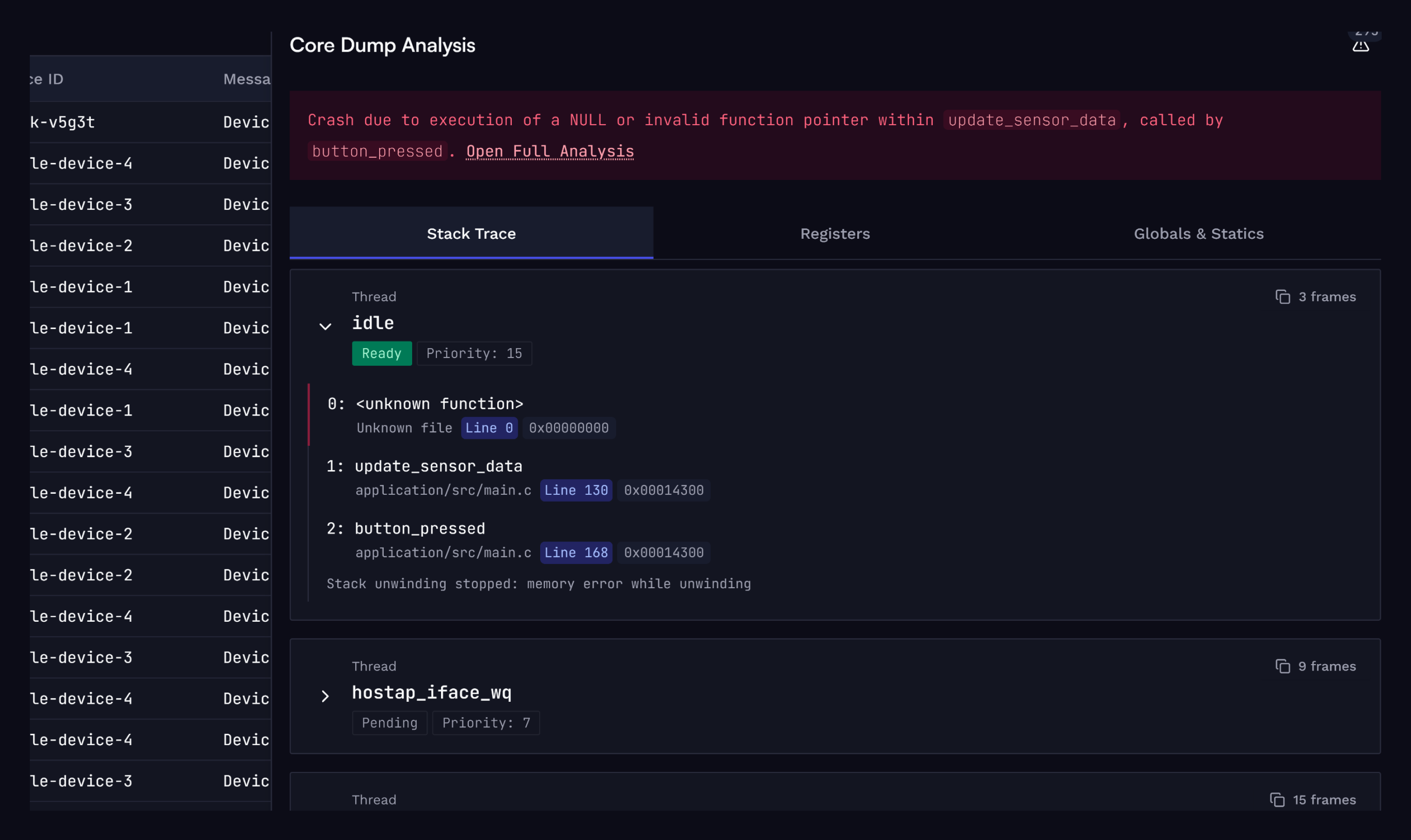 Crash Analysis screenshot